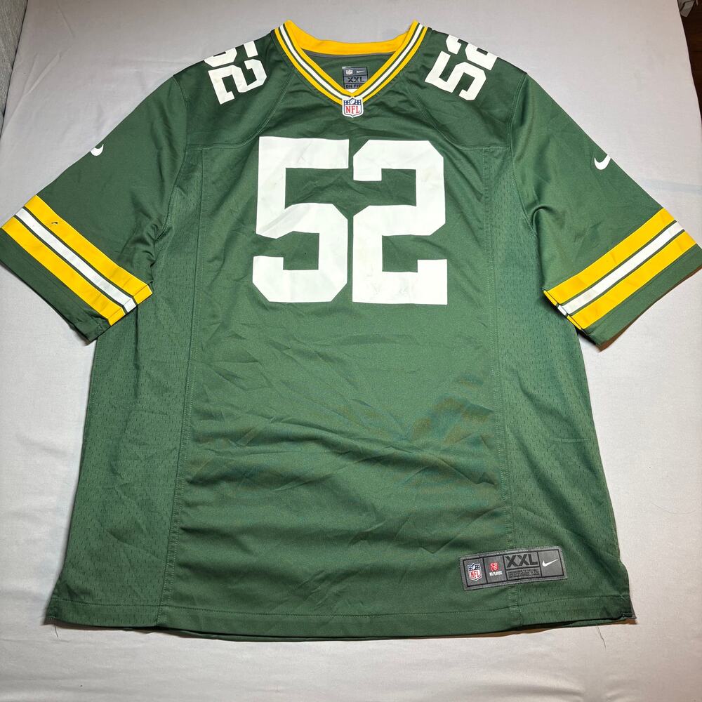 Green nike green bay packers Clay mathews #52 game jersey
